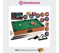 Biliardo da tavolo in legno con 2 stecche e 16 palline da 51 cm