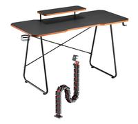 Tavolo da gioco con supporto per monitor + canalina per cavi, nero, 50 kg