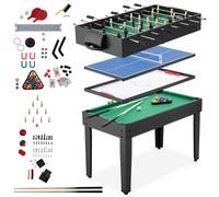 tectake® Tavolo Multigioco SirGameALot 15 in 1 Giochi da Tavolo, con Accessori, Struttura in MDF Resistente, 6 Superfici Autonome Impilabili, per Biliardo, Palline Ping Pong, Calcetto, Calcio Balilla