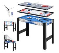 Tavolo da gioco multiuso 5 in 1 SPORTNOW, mini tavolo da biliardo, tavolo da ping pong, tavolo da hockey, gioco arcade da basket, tiro con l'arco, blu