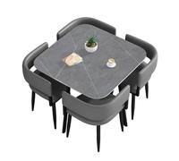 Tavolo da gioco negoziale per sala conferenze piccola rotonda con 4 sedie in pelle PU moderno tavolo da ufficio reception centro e sedie da pranzo combo
