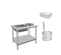Tavolo Da Impanatura Stazione Di Preparazione Per Pollo Fritto Con Contenitori E Cestini Piano Di Lavoro Per Impanatura Di Pollo Fritto In Acciaio Inossidabile Per Cucina