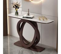 Tavolo da ingresso in stile industriale, consolle moderna, piano in ardesia spessa impermeabile, struttura in metallo geometrico, versatile credenza per corridoio dietro il divano(Bronze,120cm)