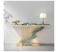 Tavolo Da Ingresso Moderno E Semplice Con Elegante Piano In Pietra Sinterizzata Base In Metallo A Forma Di Arpa, Consolle Ideale Per L'ingresso L'arredamento Del Corridoio(Gold E,80cm/31.5in)
