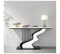 Tavolo Da Ingresso Moderno E Semplice Con Elegante Piano In Pietra Sinterizzata Base In Metallo A Forma Di Arpa, Consolle Ideale Per L'ingresso L'arredamento Del Corridoio(Black C,80cm/31.5in)