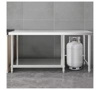 Tavolo da Lavoro in Acciaio Inox Con Ripiani 2/3 Livelli Altezza 80cm Tavoli da Lavoros Open Space per Cucina/ristorante Barre Trasversali Rinforzate Sotto Il Piano di Lavoro Piedini Regolabili