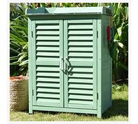 Tavolo da lavoro per esterni con panca da vaso e capanno da giardino, con ripiani, per patio e giardinaggio, versatile ed elegante