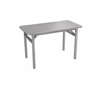 Tavolo Da Lavoro Pieghevole Cucina In Acciaio Inossidabile, Set Pranzo For Esterni, Alluminio Anodizzato Argento, Sedie Impilabili, Resistente Alle Intemperie, For Giardino, Patio, Balcone(H1.2M*0.6M)