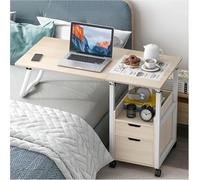 Tavolo da letto con ruote, 2 in 1 tavolino multifunzionale della camera da letto, mobile pieghevole del letto dell'ospedale, tavolo del computer portatile per la stazione di lavoro dell'ufficio domest