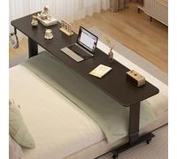 Tavolo da letto con ruote a 360°, scrivania per casa e ospedale, carrello per computer portatile, regolabile, letto queen size, nero, 119,4 cm, scrivania in piedi