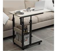 Tavolo da letto con struttura in acciaio, scrivania per computer sollevabile, tavolo per laptop con ruote, tavolino laterale regolabile, scrivania port(D-60x40cm