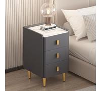 Tavolo da letto in legno ultra narrow con pelle artificiale Wrapped Rock Slab Desktop grigio scuro 25/30/35/40 x 60 cm altezza