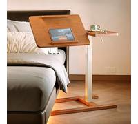 Tavolo da letto regolabile in altezza con sollevamento pneumatico, scrivania per laptop con vassoio inclinabile diviso, piccolo carrello per computer, per casa, ufficio o divano