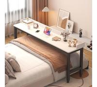 Tavolo da letto, Scrivania per computer con rotelle,Tavolo Servitore,Scrivania per Computer Portatile, Carrello in Legno Metallo per Soggiorno Camera da Letto Ufficio(D,180x40x80cm/70.8x15.7x31.5")