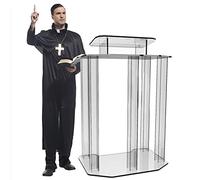 Tavolo da lettura in acrilico trasparente, portatile, da pavimento, per chiesa, matrimonio, scuola, eventi aziendali, elegante tavolo da canto rialzato