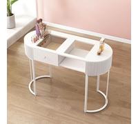 Tavolo da Manicure Professionale in Legno - Scrivania ergonomica per onicotecniche, Ideale per saloni e Uso Domestico, Elegante Attrezzatura per Spa onicotecniche con Piano in Vetro, resiste