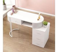 Tavolo da Manicure Professionale in Legno - Scrivania Resistente per onicotecniche, Ideale per saloni e Uso Domestico, Elegante Attrezzatura per Spa onicotecniche con armadietto portaoggetti