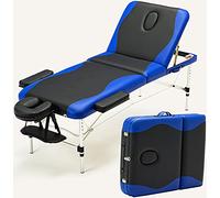 Tavolo da massaggio portatile leggero Letto di bellezza, letto di bellezza regolabile in altezza in PU Salone Tatuaggio Ciglia Tavolo con gambe in alluminio e custodia per il trasporto