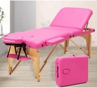 Tavolo da massaggio portatile professionale Letto da massaggio Lash Letto SPA Regolazione altezza Borsa da trasporto e accessori (rosa) (rosa)