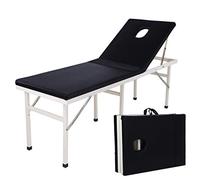 Tavolo da massaggio Spabord Letto 2 sezioni Piedino in alluminio portatile pieghevole per trattamento viso SPA Attrezzatura di bellezza professionale larga 23,62 pollici, per la casa (nero)