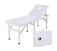 Tavolo da massaggio Spabord Letto 2 sezioni Piedino in alluminio portatile pieghevole per trattamento viso SPA Attrezzatura di bellezza professionale larga 23,62 pollici, per la casa (bianco)