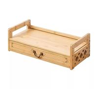 Tavolo da meditazione a 2 livelli con cassetti, tavolino da caffè in bambù, tavolo spirituale personale per preghiere buddiste rilassanti, divinazione e culto (strato singolo 42 cm (16,5"), naturale)