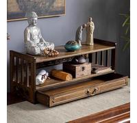 Tavolo da Meditazione con Cassettiera, Tavolo D'altare Spirituale della Strega in bambù, Tavolo Buddista Relax, Tavolo da tè per Preghiere, Divinazione, Culto, Spazio Spirituale Person, 52cm