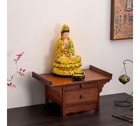 Tavolo Da Meditazione Con Cassetto, Altare Del Santuario Con Pannello Retrattile, Mobiletto Per La Preghiera, Tavolo Per L'offerta Di Buddha, Per Sacrifici E Divinazione(Red,50 * 27cm/19.7 * 10.6in)