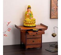 Tavolo Da Meditazione Con Cassetto, Altare Del Santuario Con Pannello Retrattile, Mobiletto Per La Preghiera, Tavolo Per L'offerta Di Buddha, Per Sacrifici E Divinazione(Red,60 * 38cm/23.6 * 15in)