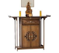 Tavolo da meditazione con Conservazione, Armadio altare Puja scorrevole, Scrivania di preghiera spirituale scolpito a Mano per la decorazione d'interni(102 cm/40.1")