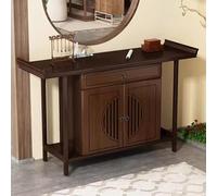 Tavolo da meditazione con statua di Buddha, a due ante con grande spazio per templi e case, design in legno naturale, ideale per esporre Guan Gong Dio della ricchezza