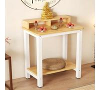 Tavolo da meditazione con struttura in metallo Buddha Puja Board con contenitore, supporto per preghiera, espositore per salotti, uffici, santuari e templi