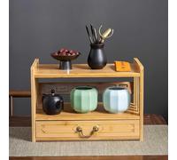 Tavolo da meditazione in bambù - Altare spirituale per preghiere e culto - Tavolo da tè rilassante per spazio spirituale personale con cassetto