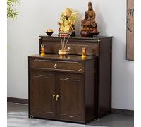 Tavolo da meditazione in bambù, armadietto per la casa con design estraibile, base mobile, contenitore multi-zona, display da 60 cm per pratica spirituale