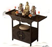 Tavolo da meditazione in bambù con contenitore - Mobiletto cinese Buddha Niche, mobiletto altare aperto per allestimento spirituale, 50cm 66cm 80cm 100cm(100cm/39in)
