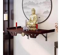 Tavolo da meditazione in bambù, supporto per preghiera buddista, piedistallo per offerta di ricchezza, santuario da parete per incenso e tributo