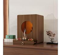 Tavolo Da Meditazione in Legno, Con Luce A LED, Tavolo da Preghiera con Cassetto Nascosto e Spazio, Per Preghiere, Divinazione e Culto, For Buddista, Casa del tè(Brown,50*36*58cm/19*14*22in)