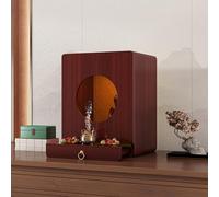 Tavolo Da Meditazione in Legno, Con Luce A LED, Tavolo da Preghiera con Cassetto Nascosto e Spazio, Per Preghiere, Divinazione e Culto, For Buddista, Casa del tè(Red,50*36*58cm/19*14*22in)