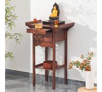 Tavolo da meditazione moderno e minimalista, altare sacrario con contenitore, piedistallo cinese per offerte in casa, ingresso, ufficio Regular L 22.8 in