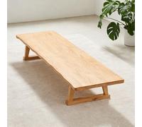 Tavolo da meditazione rettangolare basso per caffè e tè per seduti, design con bordi irregolari per relax e consapevolezza, 120 cm di lunghezza, ideale per l'uso sull'altare