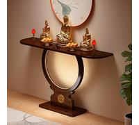 Tavolo da meditazione, ricchezza Guangong Display piedistallo tavolo offerta, bambù buddista altare santuario preghiera stand Buddha nicchia incenso tributo puja moderno tavolo d'ingresso in legno