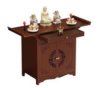 Tavolo Da Meditazione, Tavolo Da Meditazione Personale, Altare Del Santuario Con Contenitore, Altare Cinese Con Nicchia Del Buddha, For Soggiorno, Camera Da Letto(Red,100x40x100cm)