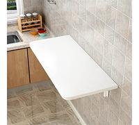 Tavolo da muro pieghevole a muro bianco tavolo da parete per cucina, tavolo da bar della colazione, piccolo spazio tavolino da pranzo a foglia di goccia, scrivania per home ufficio Giardino, legno