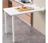 Tavolo da Muro Pieghevole Richiudibile da Parete Porta PC Multifunzionale Salvaspazio per Cucina Sala da Pranzo Soggiorno(White,120*80cm/47.3*31.5in)