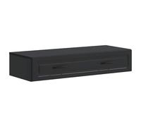 Tavolo da parete in legno di ingegneria, 87,5 x 34,5 x 17 cm, con ripiani | Mobile da parete nero, legno di ingegneria pesante, ripiani regolabili, porte chiudibili, facile manutenzione
