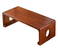 Tavolo da pavimento antico giapponese per tatami, tavolo da tè e caffè, in legno massello, stile giapponese, finestra a baia, tatami, tavolino da meditazione (70 x 40 x 30 cm)