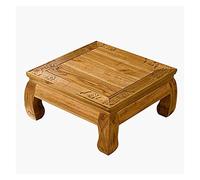 Tavolo da pavimento antico giapponese per tè e caffè, scrivania per computer, per tatami, tatami, tè, balcone, finestra in legno massello, piccolo, quadrato, zen, meditazione, tavolo da altare (50 x