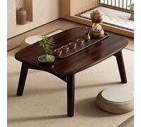 Tavolo da pavimento in bambù, tavolino pieghevole, tavolino da caffè multifunzione, basso in legno, rettangolare, per tatami, portatile, per meditazione e facile da riporre