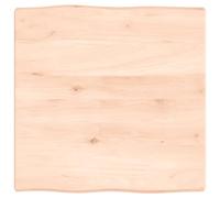 Tavolo da pianoforte in rovere naturale, 60 x 60 x 24 cm, design con bordo vivo, in legno grezzo, perfetto per sala da pranzo, cucina e arredamento rustico per la casa, versatile ed elegante