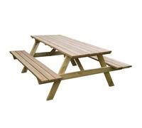Tavolo da Pic-Nic per Giardino in Legno di Pino cm 200x148x70 Marrone P DecHome